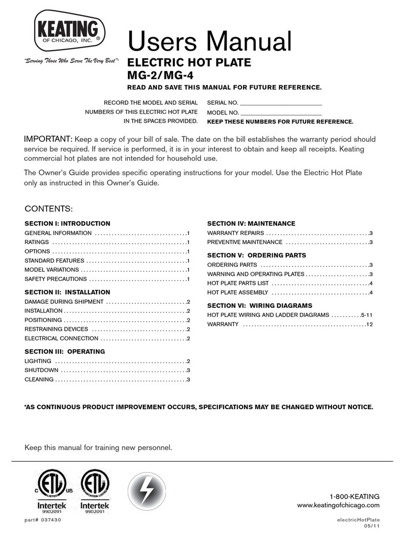 Keating Of Chicago MG-2 user manual