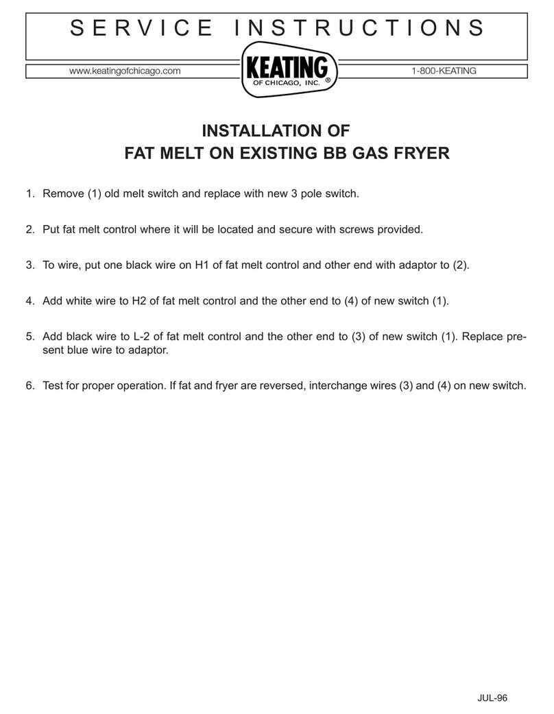 Keating Of Chicago Instant Recovery BB Gas Fryer Operating instructions