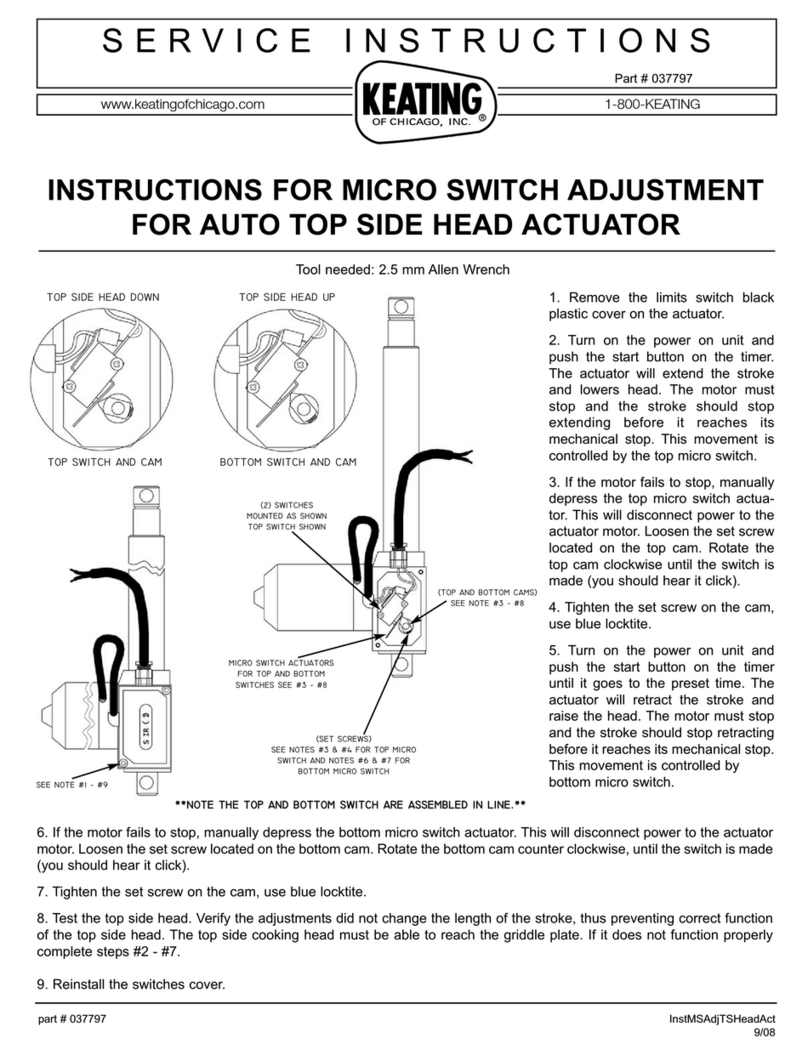 Keating Of Chicago Macro Switch Adjustment For Auto Top Side Head... Service instructions
