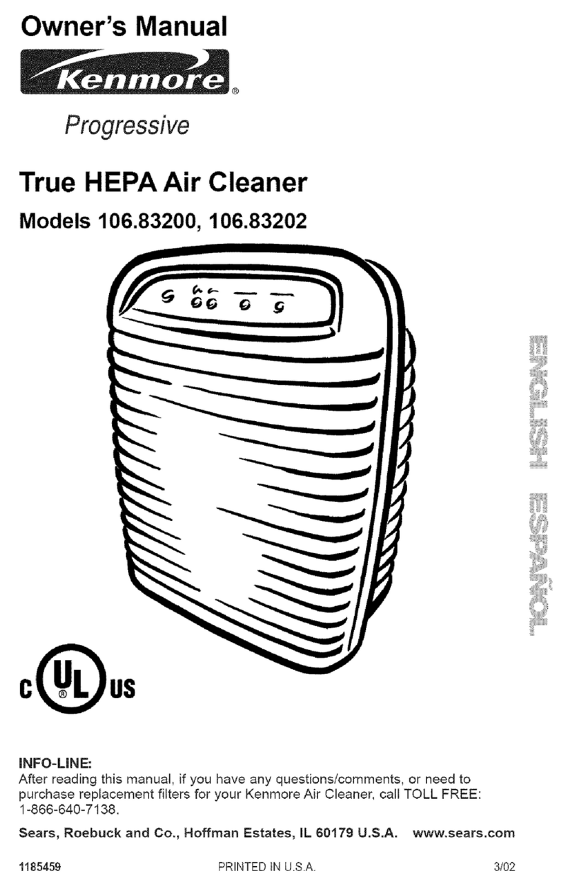 Kenmore TRUE HEPA 106.832 owner's manual
