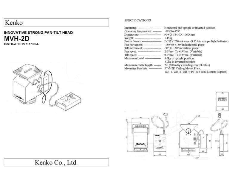Kenko INNOVATIVE STRONG PAN-TILT HEAD MVH-2D instruction manual