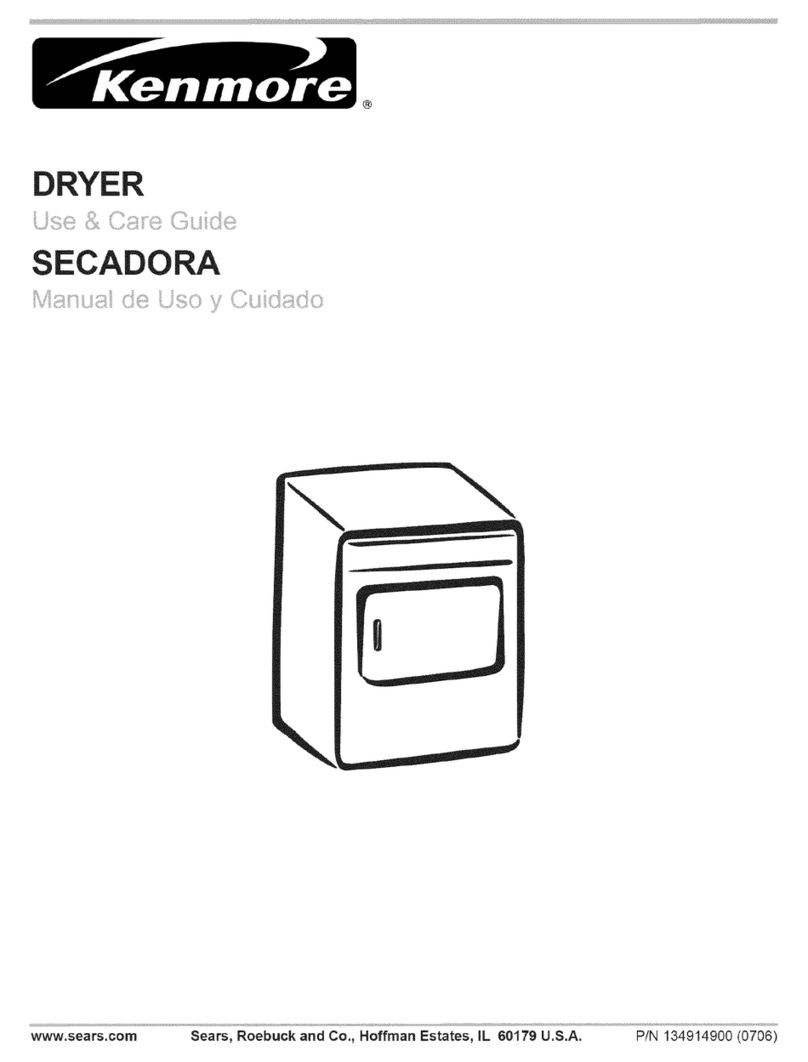 Kenmore 8804 - 5.8 cu. Ft. Electric Dryer Use & care guide