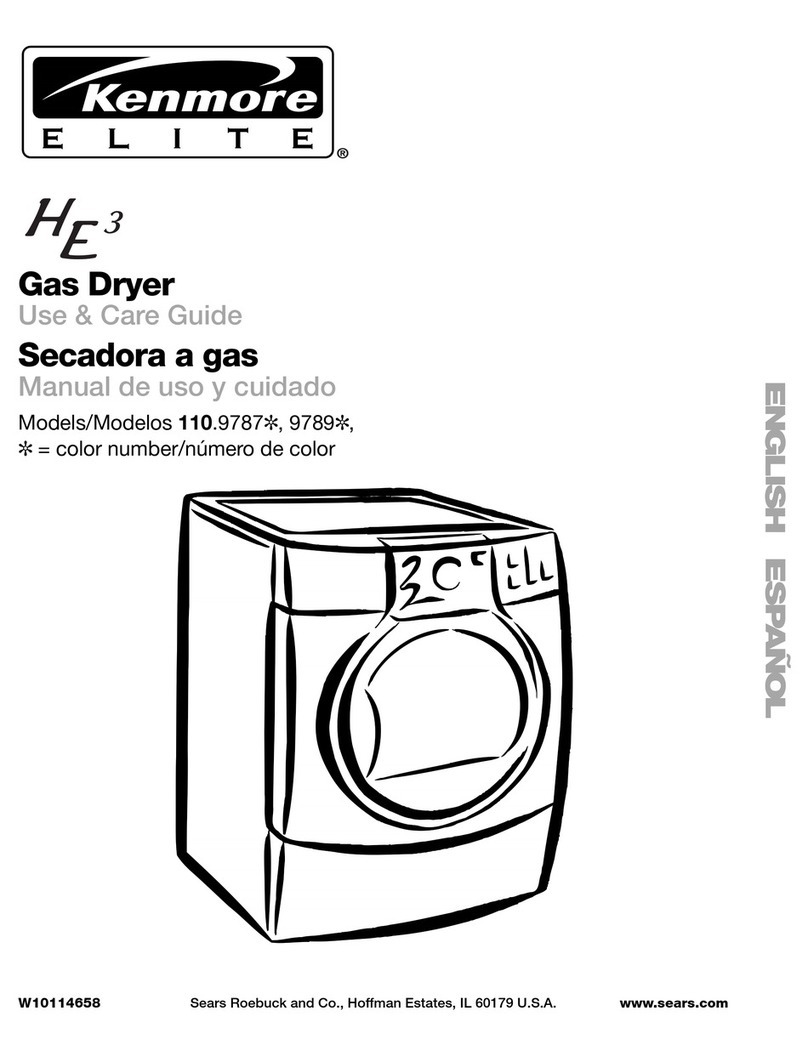 Kenmore 110.9787 Use and care guide