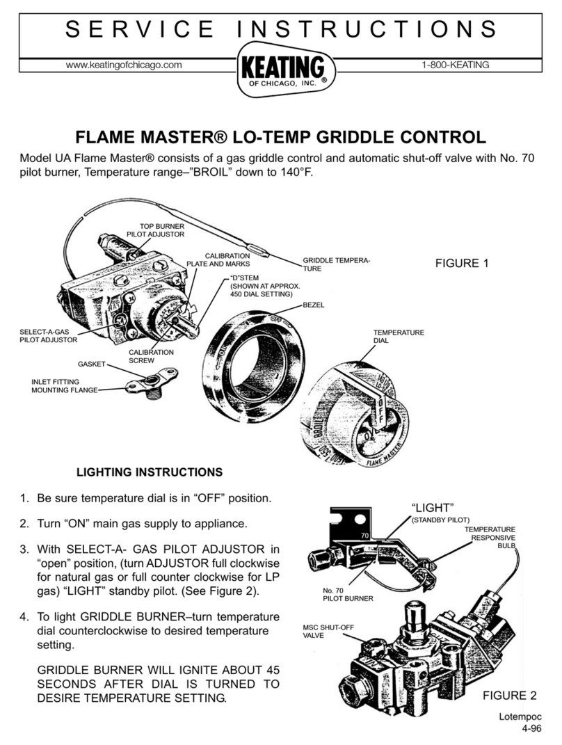 Keating Of Chicago UA Flame Master Lo-Temp Griddle Service instructions