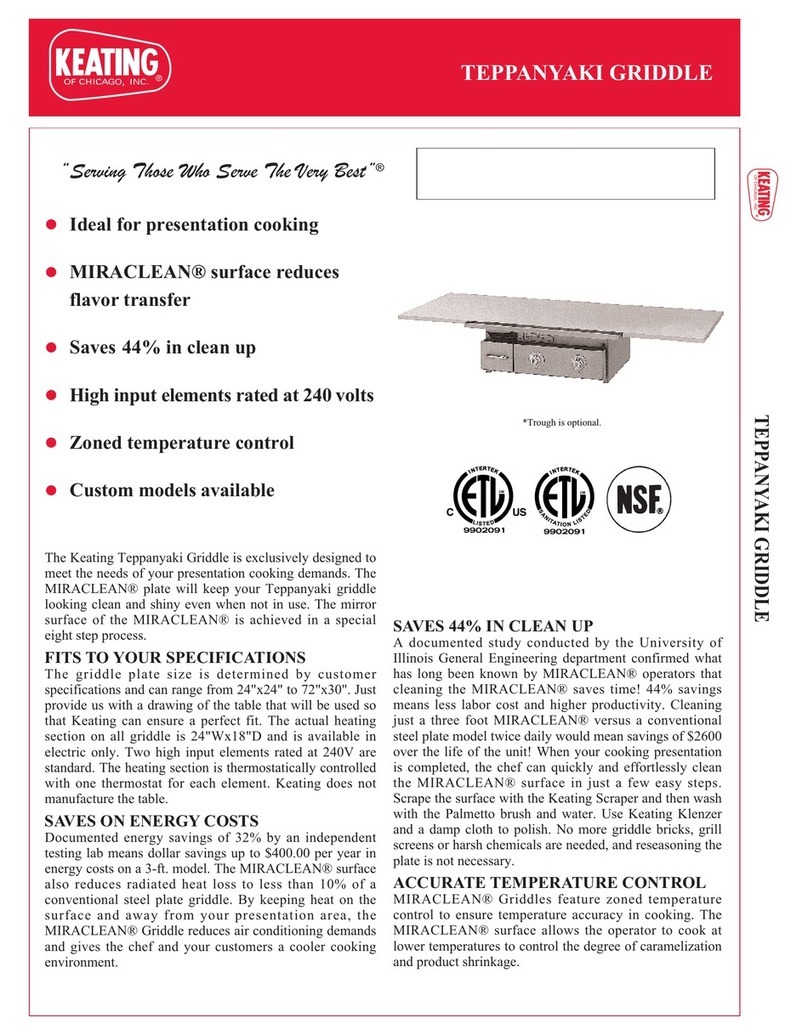 Keating Of Chicago Teppanyaki Griddle User manual