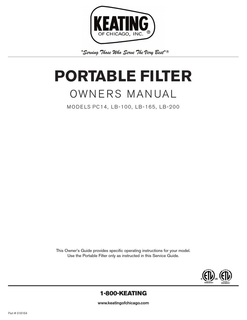 Keating Of Chicago Portable Filter LB-165 owner's guide