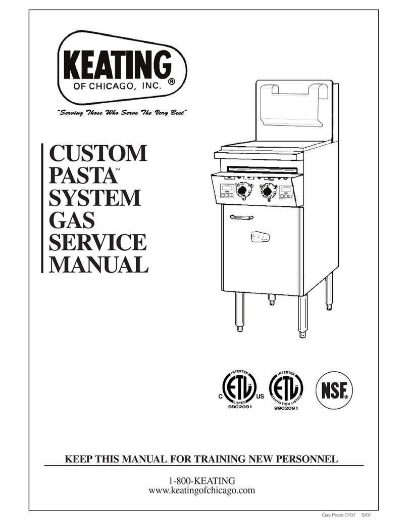 Keating Of Chicago Gas Custom Pasta System User manual