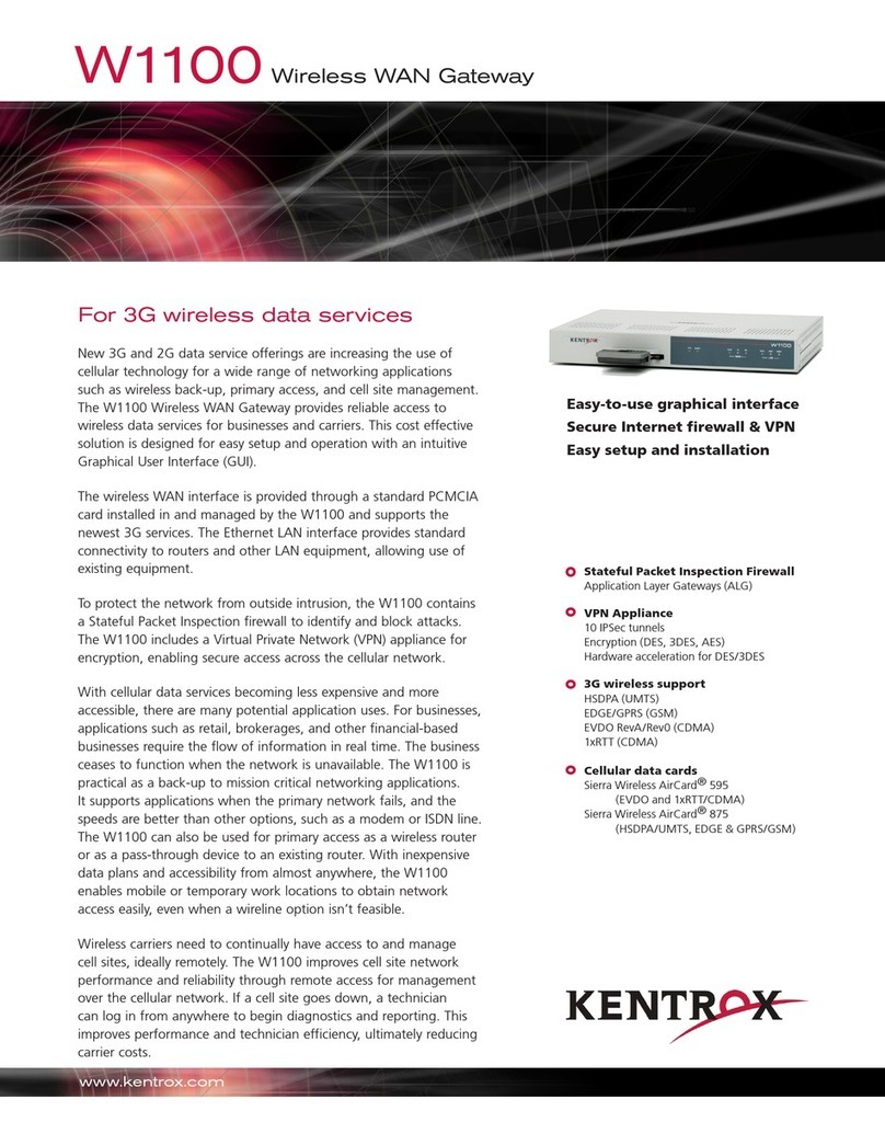 Kentrox W1100 datasheet