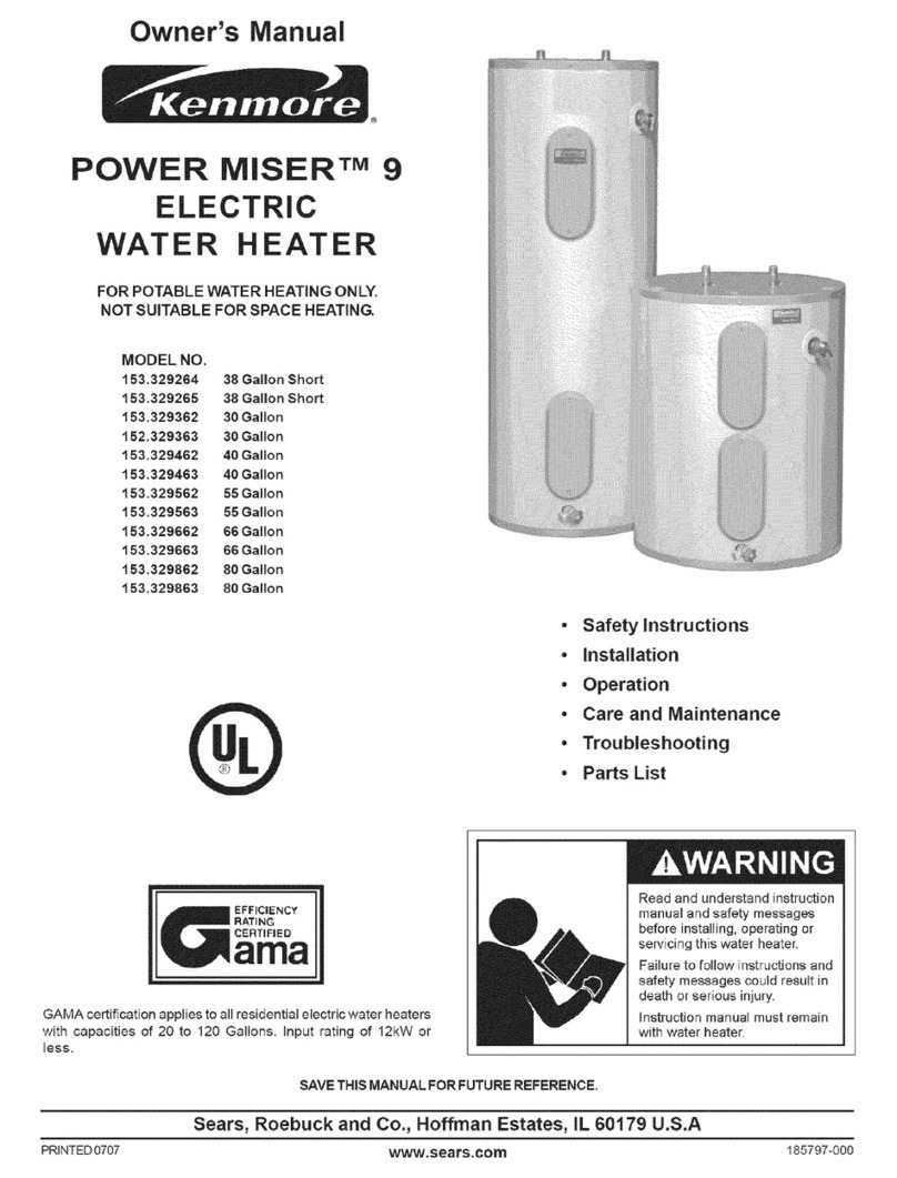 Kenmore 153.329265 38 GALLON SHORT owner's manual