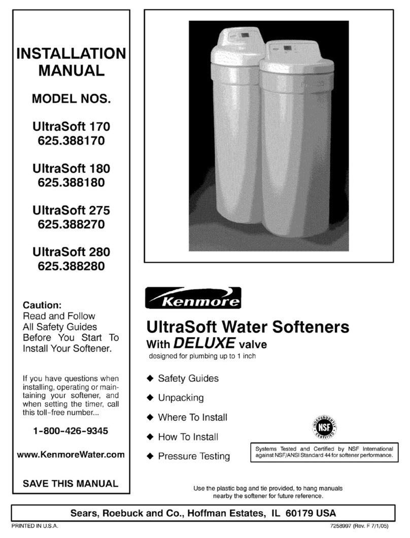 Kenmore UltraSoft 170 installation manual