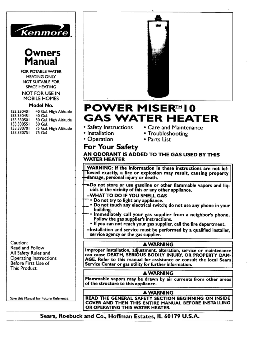 Kenmore POWER MISER 153.330401 owner's manual