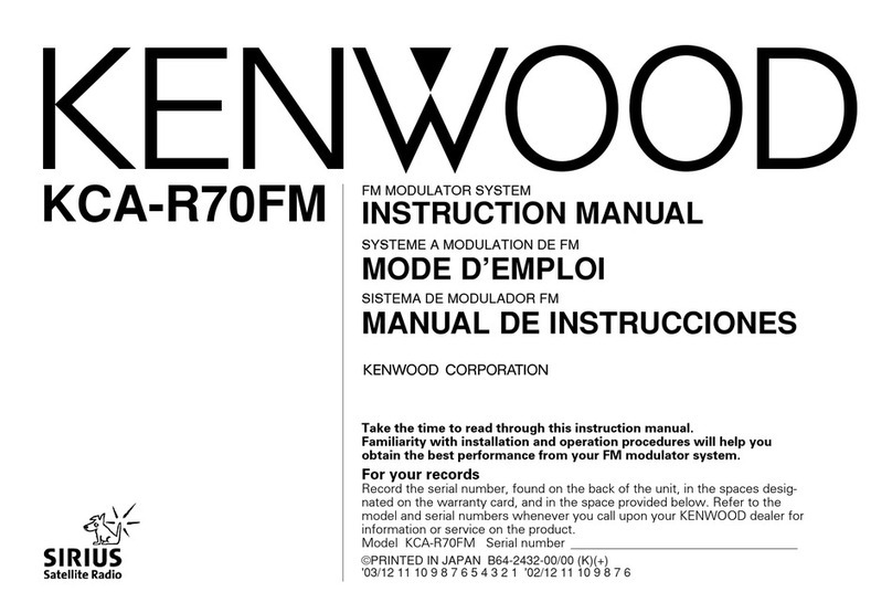 Kenwood FM MODULATOR SYSTEM KCA-R70FM User manual