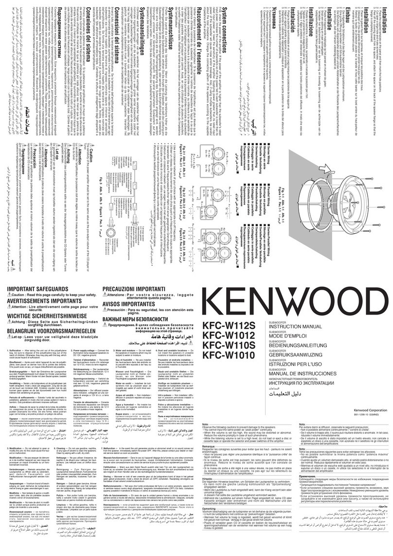 Kenwood KFC-W1010 User manual Kenwood KFC-W1010 User manual
