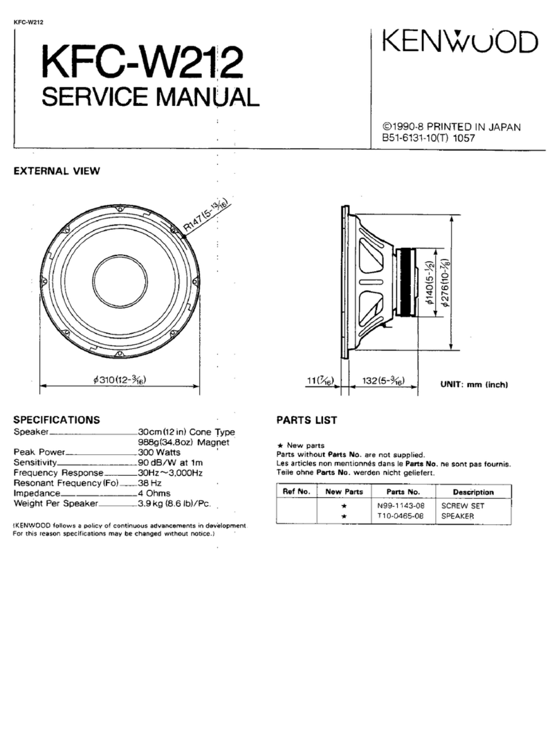 Kenwood KFC-W212 User manual Kenwood KFC-W212 User manual