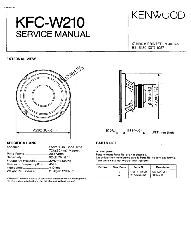 Kenwood KFC-W210 User manual