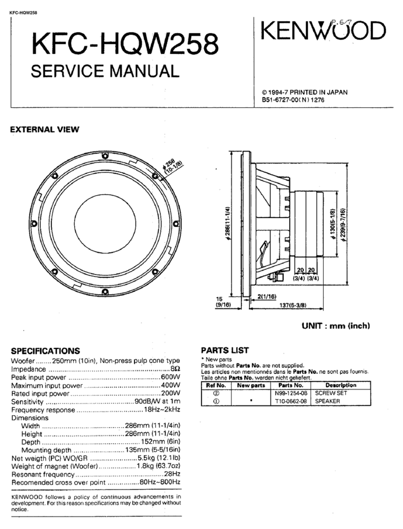 Kenwood KFC-HQW258 User manual Kenwood KFC-HQW258 User manual