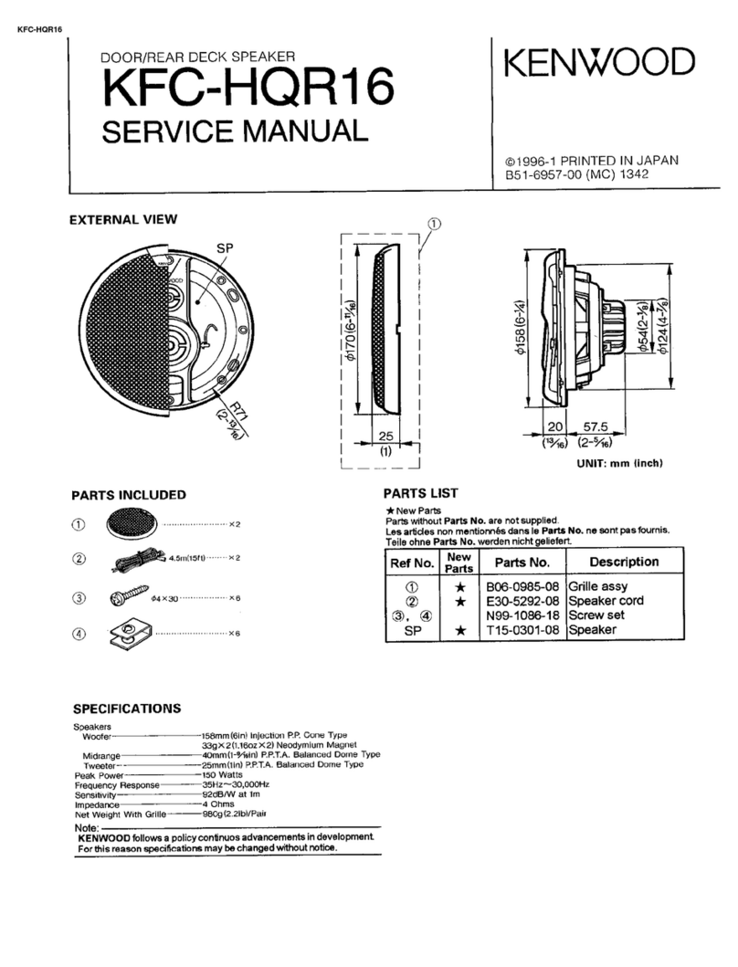Kenwood KFC-HQR16 User manual Kenwood KFC-HQR16 User manual