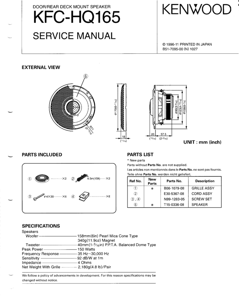 Kenwood KFC-HQ165 User manual Kenwood KFC-HQ165 User manual