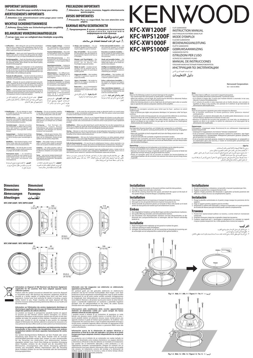 Kenwood KFC-XW1200F User manual