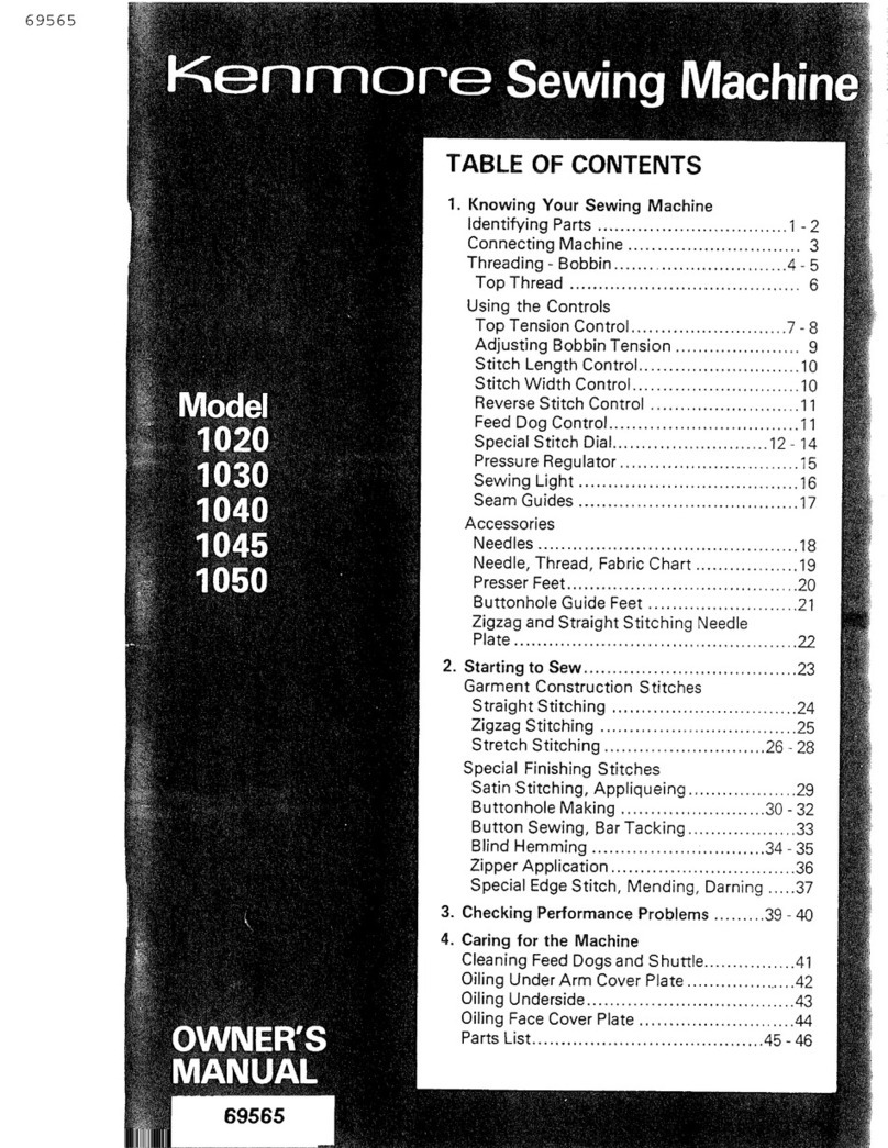 Kenmore 1020 owner's manual