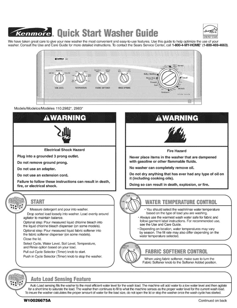 Kenmore 110.2982 series User manual
