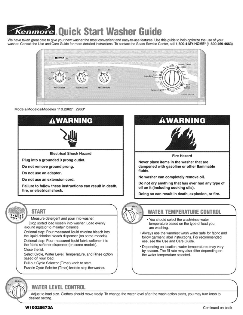 Kenmore 110.2962 series User manual