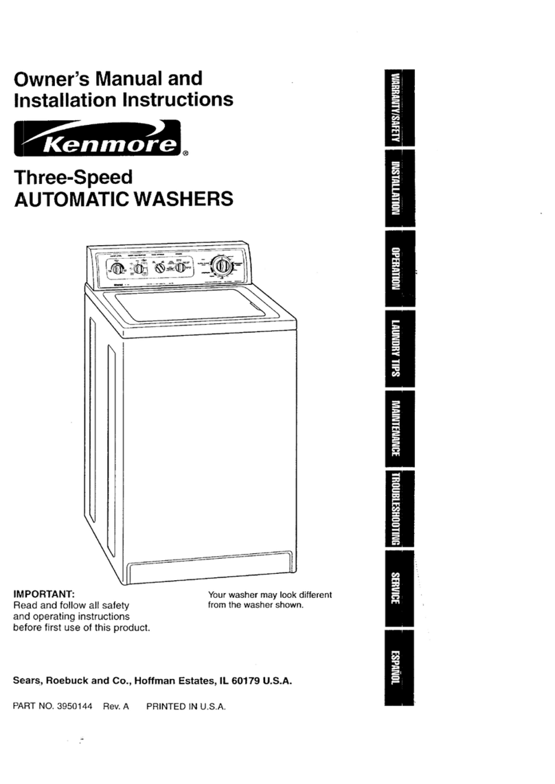 Kenmore Automatic Washers Owner's manual and installation instructions