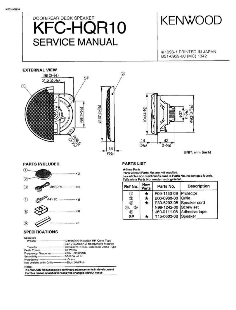 Kenwood KFC-HQR10 User manual Kenwood KFC-HQR10 User manual