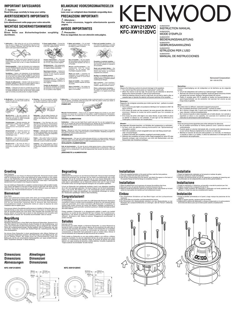 Kenwood KFC-XW1012DVC User manual Kenwood KFC-XW1012DVC User manual