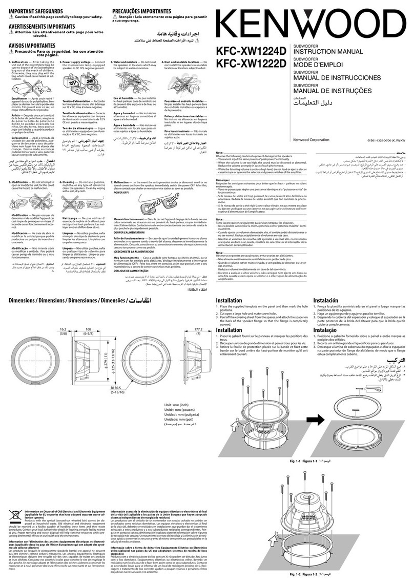 Kenwood KFC-XW1222D - Excelon 12" Dual 2 Ohms Car... User manual