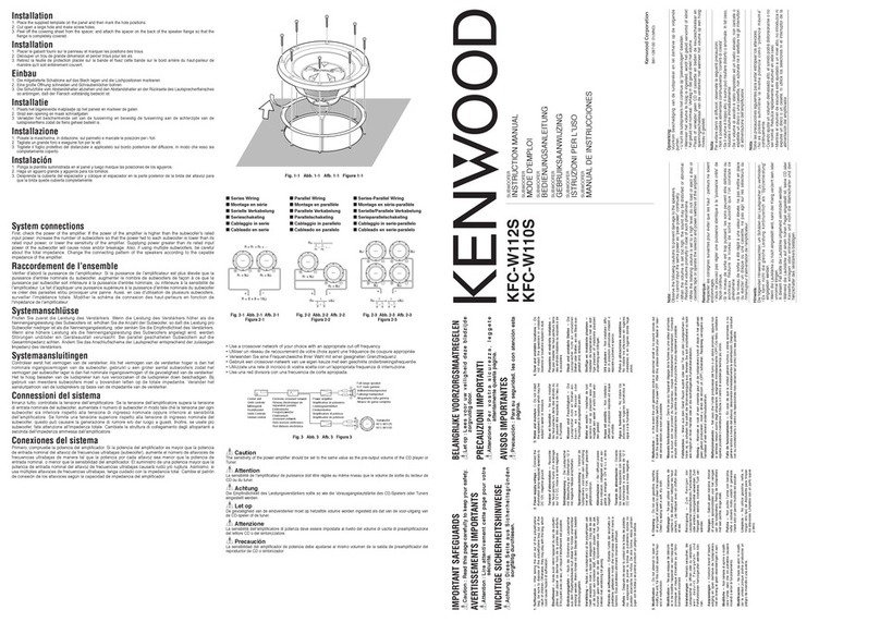 Kenwood KFC-W110S User manual