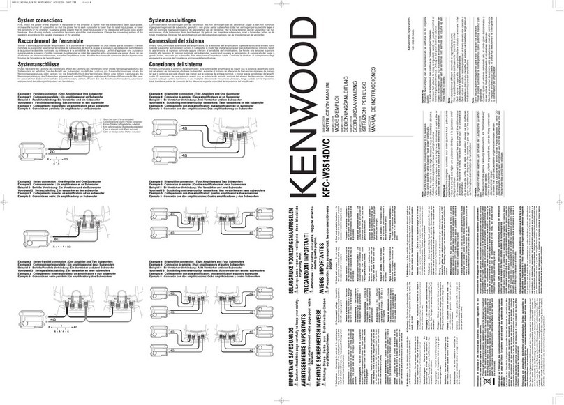 Kenwood KFC-W3514DVC - Car Subwoofer Driver User manual