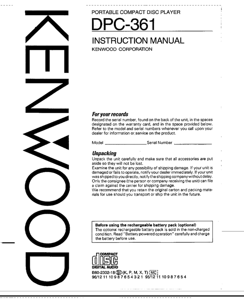 Kenwood DPC-361 User manual Kenwood DPC-361 User manual