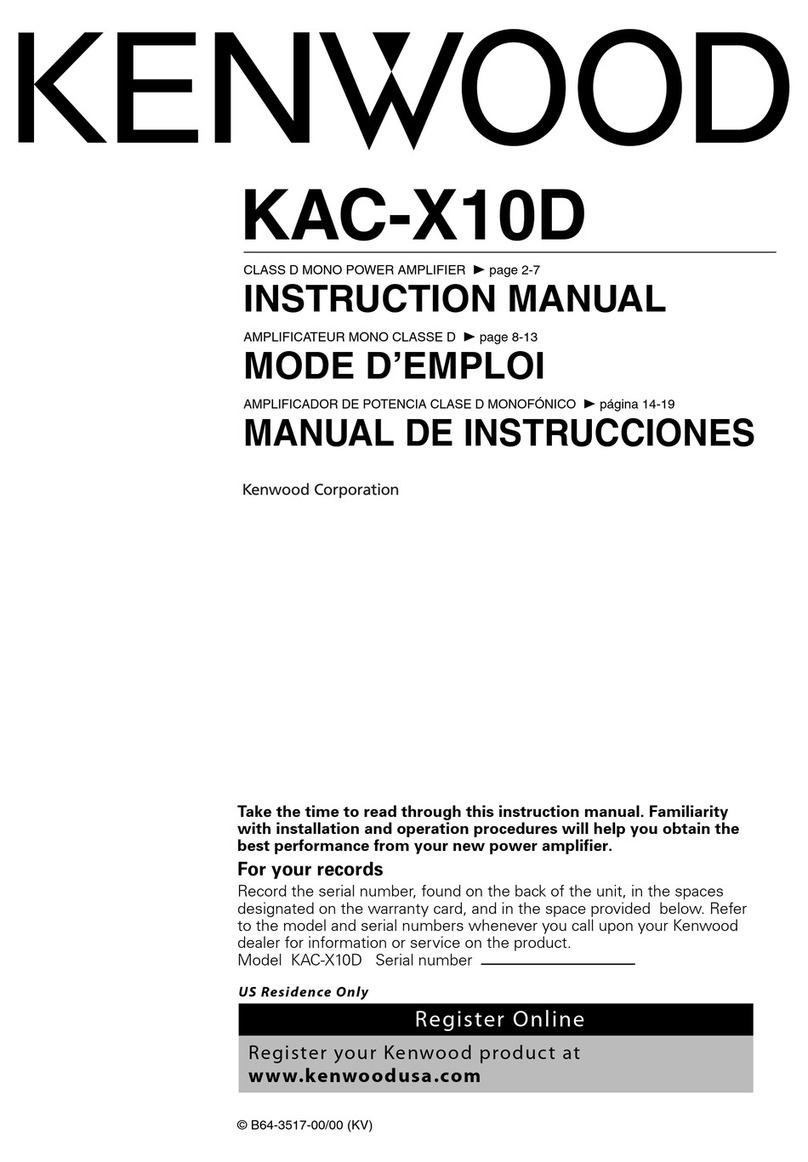 Kenwood KAC-X10D - eXcelon Amplifier instruction manual