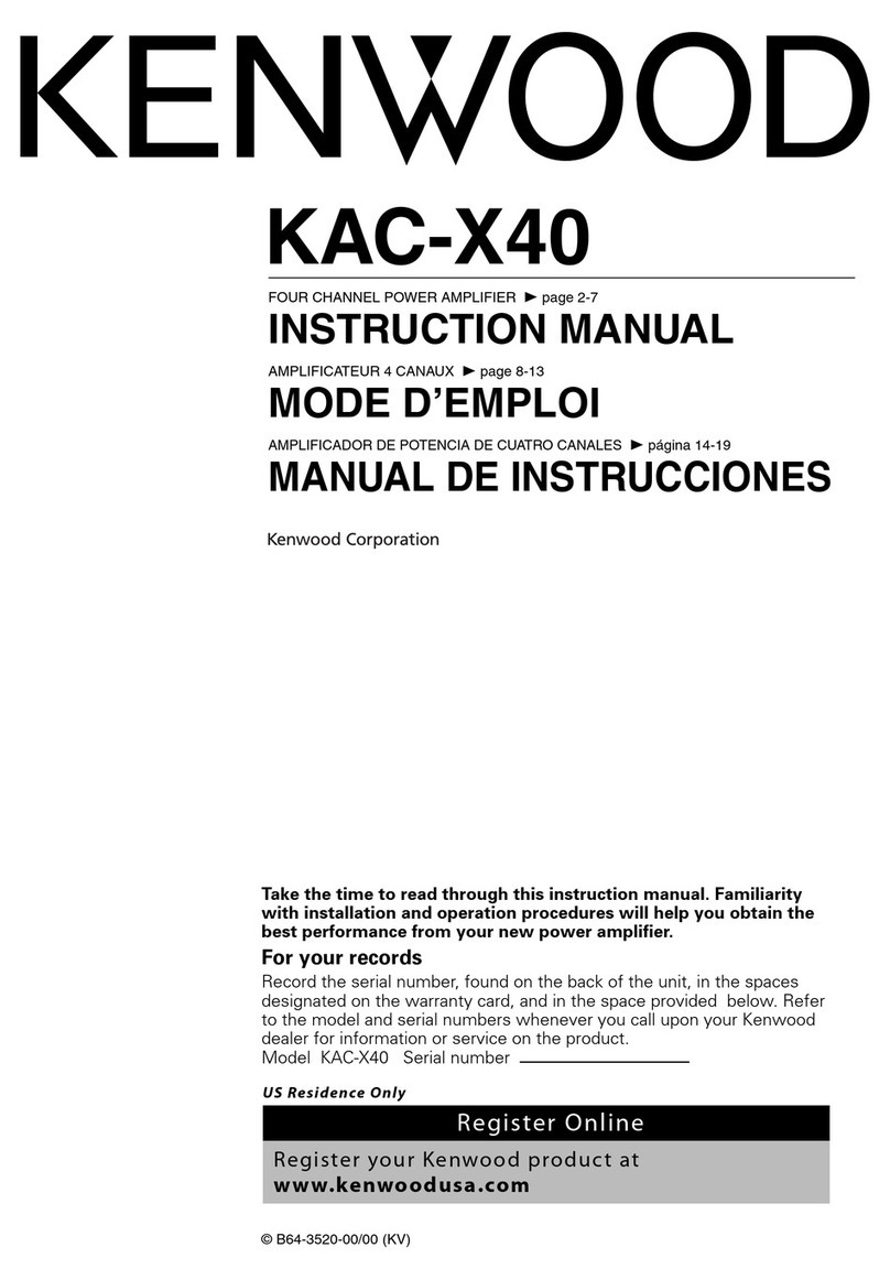 Kenwood KAC X40 - eXcelon Amplifier User manual