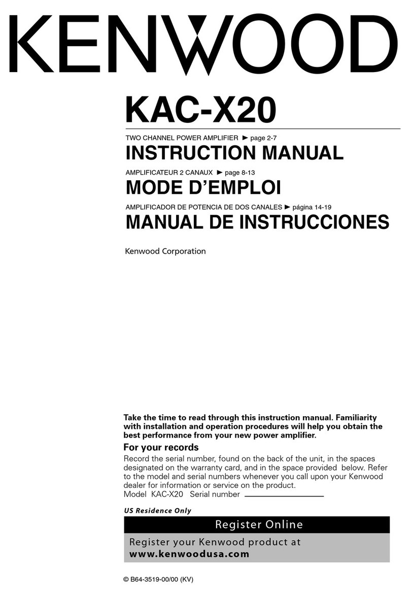 Kenwood KAC X20 - eXcelon Amplifier User manual
