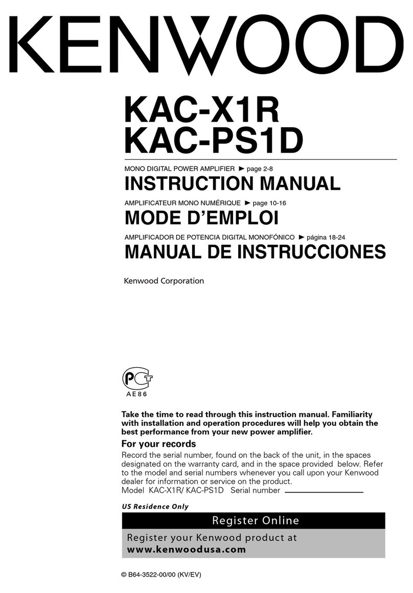 Kenwood KAC-X1R - eXcelon Amplifier instruction manual