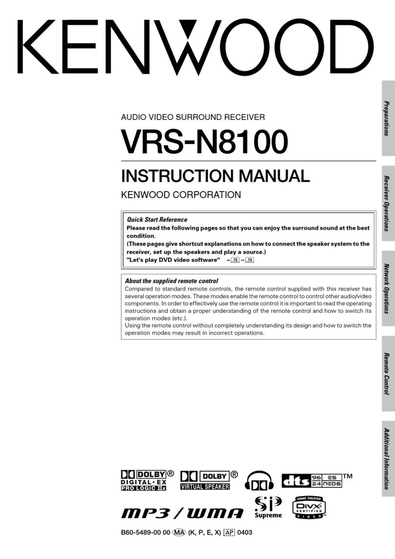 Kenwood VRS-N8100 - AV / Digital Multimedia Receiver instruction manual