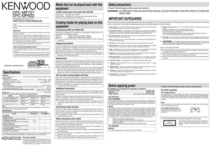 Kenwood DPC-MP727 instruction manual