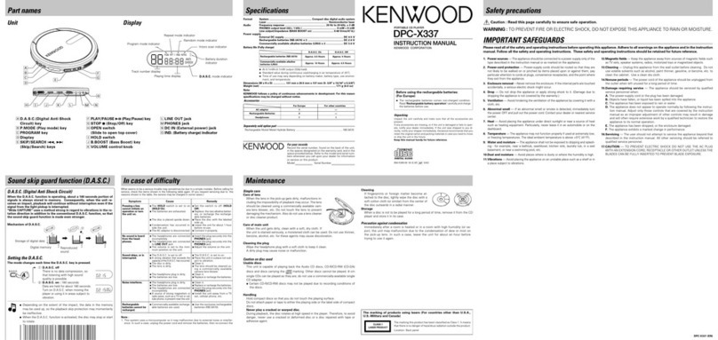 Kenwood DPC-X337 User manual
