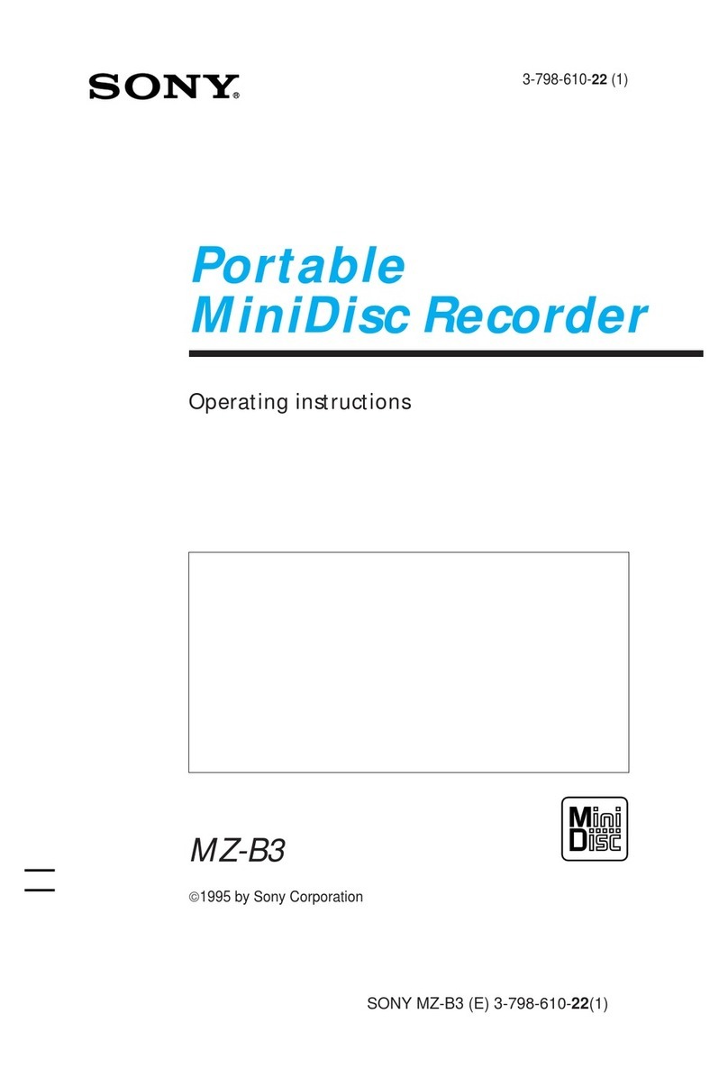 Sony MZ-B3 - MD Walkman MiniDisc Recorder User manual
