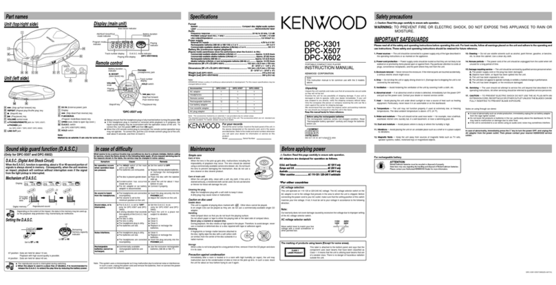 Kenwood DPC-X602 User manual Kenwood DPC-X602 User manual