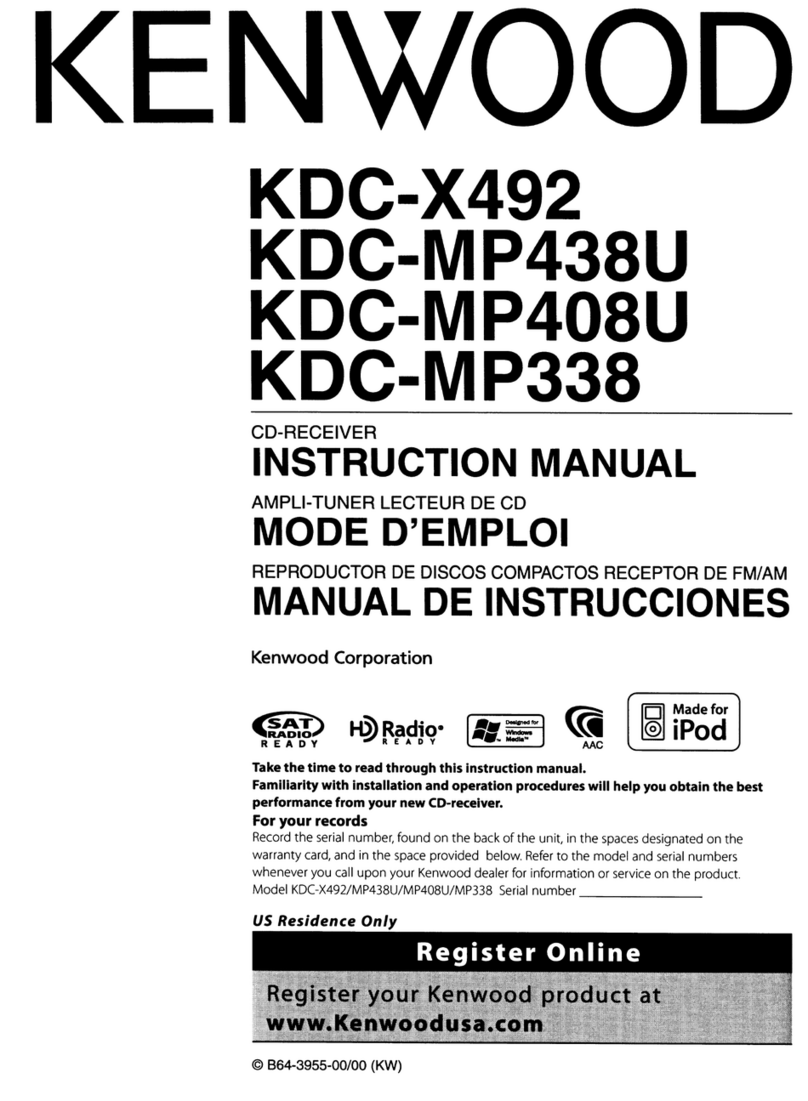 Kenwood KDC MP338 - Radio / CD User manual