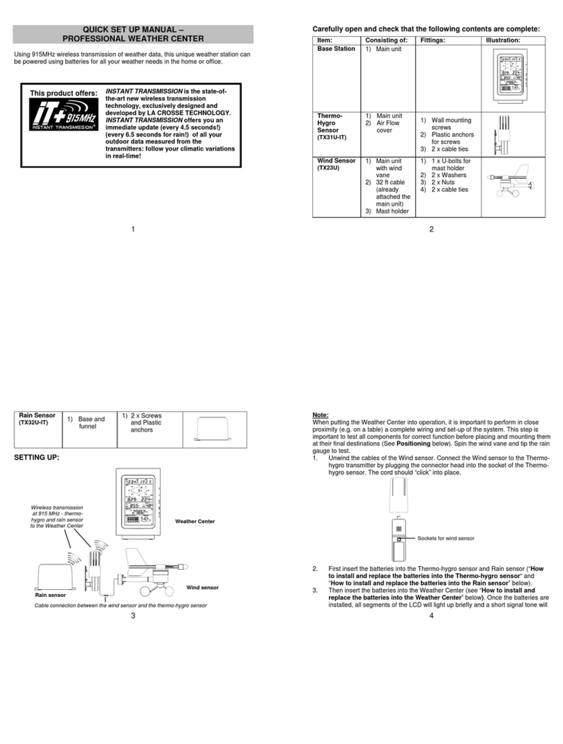 La Crosse Technology TX31U-IT Specification sheet