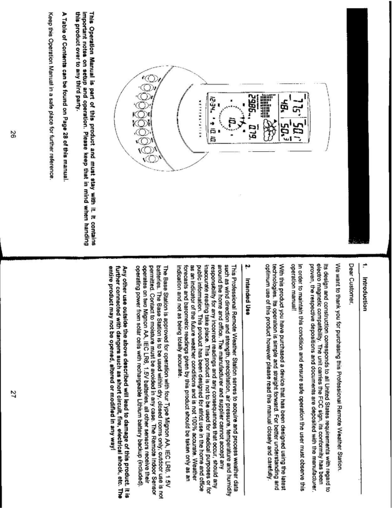 La Crosse Technology Professional Remote Weather Station Operational manual