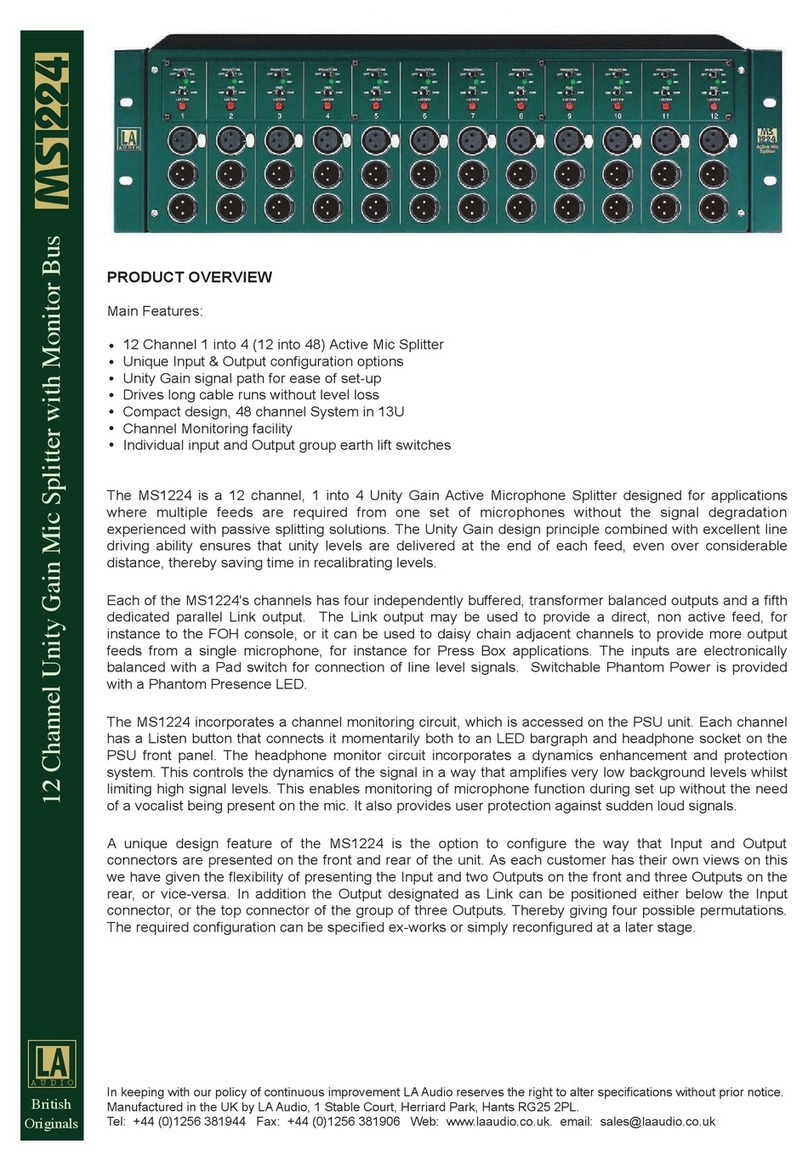LA Audio Electronic MS1224 Specification sheet LA Audio Electronic MS1224 Specification sheet