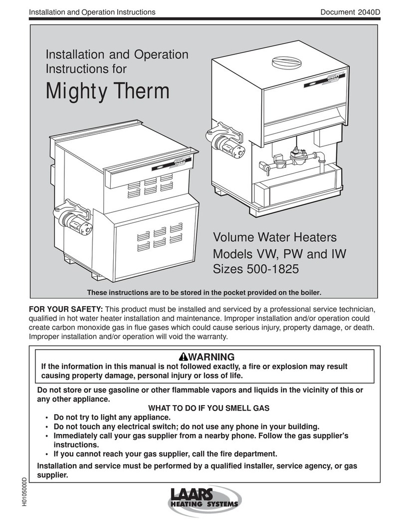 Laars IW User manual Laars IW User manual