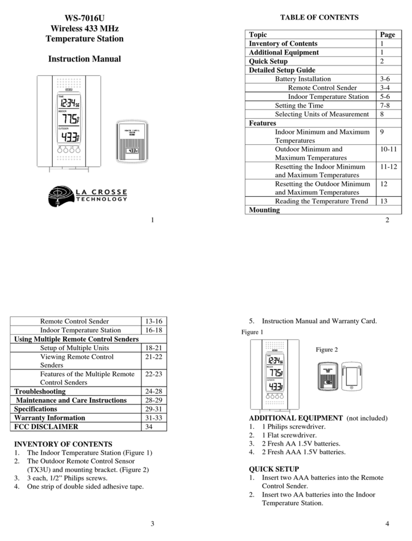 La Crosse Technology WS-7016U User manual