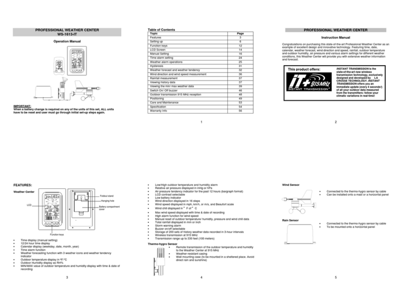 La Crosse Technology WS-1613-IT Operation manual