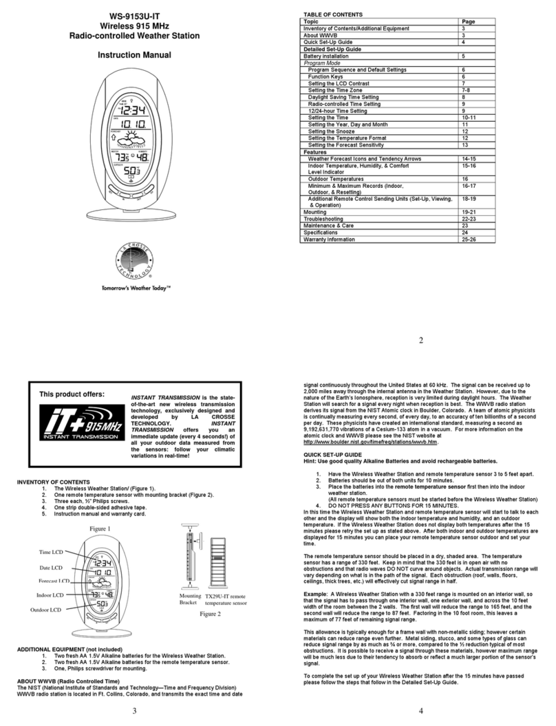 La Crosse Technology WS-9153U-IT User manual